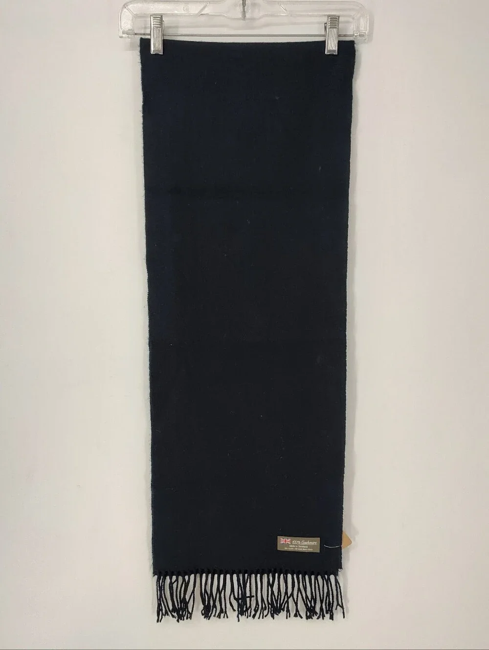 Unisex Black 100% Cashmere Scarf - Classic Solid Styling